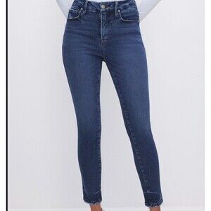 Good American good legs crop darkwash jeans